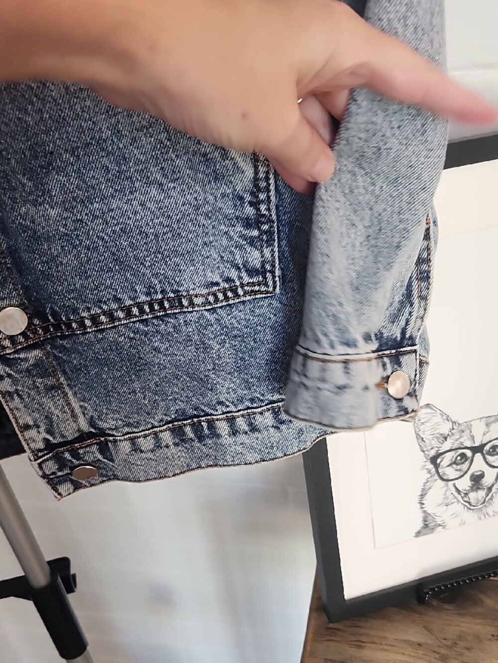 Oversized Denim Jacket, Large - Picture 3 of 5